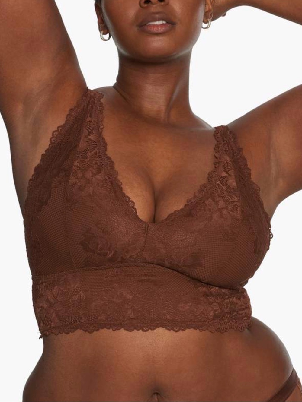 Savage X Fenty Curvy Wireless Lace Bralette Brown Sugar Nude Size 3X